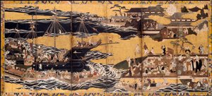 Ankomsten til de sørlige barbarene, ca. 1600. av Unbekannt