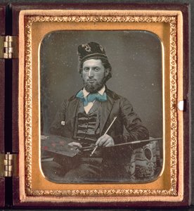 Kunstner med sin palett og børster, ca. 1850-tallet. av Unbekannt