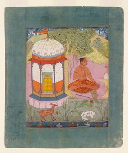 Asketisk i et landskap, illustrerer den musikalske modusen Bangali Ragini, c1675 av Unbekannt