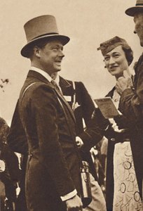 Ascot, juni, 1935 - Kong Edward, daværende prins av Wales, med fru Simpson, 1937 av Unbekannt
