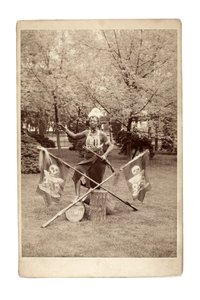 Ashanti gruppeforelesning, Tyskland 1890-tallet (s/hvitt-bilde) av Unbekannt