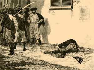 Attentatet på grev Franz Philipp von Lamberg, Budapest, Ungarn, 1848 c1890. av Unbekannt