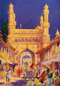 Ved Char Minar i Hyderabad, c1948. av Unbekannt