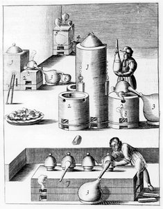 Athanor eller Slow Harry, en selvmatende ovn som opprettholder en konstant temperatur, 1683 av Unbekannt