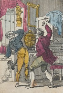 Auksjonarius og advokat, auksjonarius knocking down a bad lot, tidlig på 1800-tallet. av Unbekannt