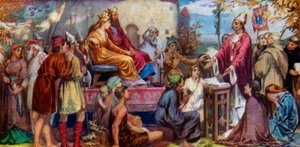 Augustine forkynner for Ethelbert og Bertha, 1925 av Unbekannt