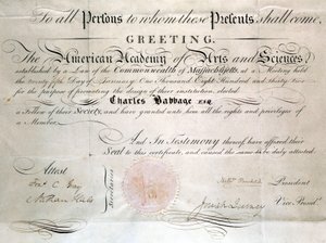 Babbage Diploma fra American Academy of Arts and Sciences av Unbekannt