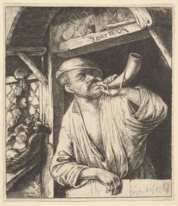 Baker blåsehorn, 1610-85. av Unbekannt