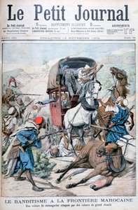 Banditter angriper en posttrener på den marokkanske grensen, 1904 av Unbekannt