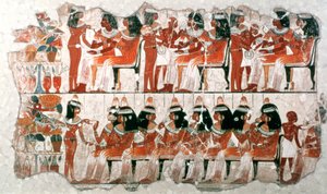 Bankettscene, 1350 f.Kr av Unbekannt
