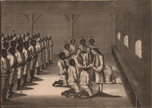 Dåp av svarte slaver, 1757. av Unbekannt