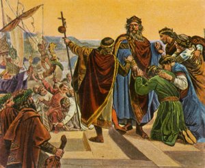 Barbarossa tar farvel når han drar på korstoget, 1189, 1936. av Unbekannt