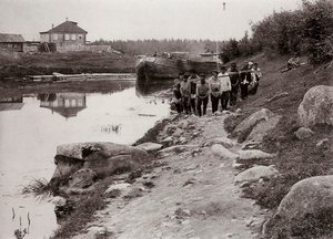 Lekter dumpere på Volga, Russland, c1895 av Unbekannt