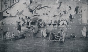 Bading ved Benares, 1924 av Unbekannt