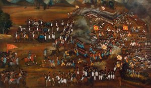 Kamp mellom persere og russere nær Sultanabad, 13. februar 1812 c1815 av Unbekannt