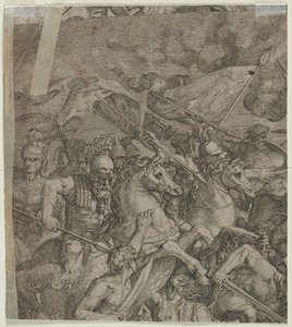 Battle of the Milvian Bridge fragment verso, 1500-tallet. av Unbekannt