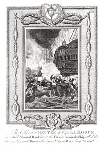 Slaget ved Cape LaHogue, 1692 av Unbekannt