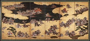 Kampscener fra Tale of Heike Heike Monogatari, første tredjedel av 1600-tallet. av Unbekannt