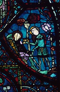 Baudoin pleier den døende Roland, glassmalerier, Chartres Cathedral, Frankrike, 1194-1260 av Unbekannt