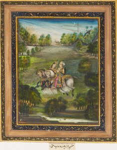 Baz Bahadur og Rupmati, c1820 av Unbekannt