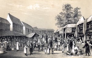 Basar i Cabul, i fruktsesongen, 1847 av Unbekannt