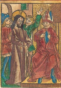 Før Kaifas, ca. 1490. av Unbekannt