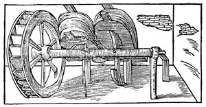 Belger drevet av en kamaksel drevet av et vannhjul, 1540 av Unbekannt