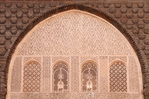 Ben Youssef Medersa er den største Medersa i Marokko, opprinnelig en religiøs skole grunnlagt under Abou el Hassan, Marrakech, Marokko av Unbekannt