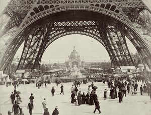 Under Eiffeltårnet, Paris, 1889 av Unbekannt