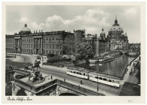Berlin, bypalass med Kurfürstenbrücke og katedral / fotopostkort rundt 1937/38 av Unbekannt