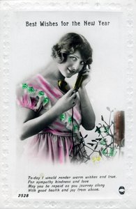 Beste ønsker for det nye året, gratulasjonskort, c1920-tallet av Unbekannt
