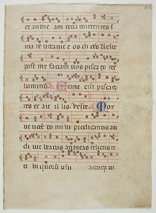 Bifolium fra et antifonarium, italiensk, 1300-tallet. av Unbekannt