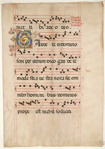 Bifolium med foliated initial C, fra en gradvis, andre halvdel av 1400-tallet. av Unbekannt
