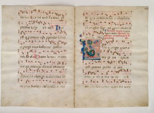 Bifolium with Initial L, from an Antiphonary, Italian, 14th century .    1204917   no       norwegian Successfully Translated  Original: Hizen Province: Mount Inasa in Nagasaki (Hizen, Nagasaki Inasayama), from the series "Famous Places in the Sixty-odd Pr av Unbekannt