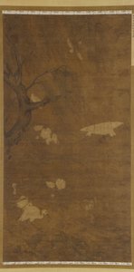 Fugler, piletre og blomster, Ming-dynastiet, 1400-1500-tallet. av Unbekannt