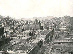 Fugleperspektiv fra tårnet til Chronicle Building, San Francisco, USA, 1895. av Unbekannt