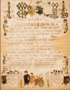 Fødsels- og dåpsattest, 1789. av Unbekannt