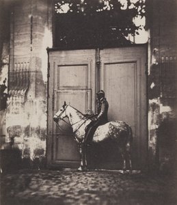 Schwarzer Reiter vor einer Tür, ca. 1855