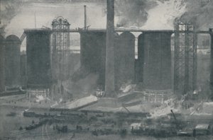 Blast-furnaces ved Bell Bros. Iron Works, Middlesborough, 1910 av Unbekannt