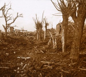 Utsprengt landskap, Belloy-en-Santerre, Nord-Frankrike, c1914-c1918 av Unbekannt