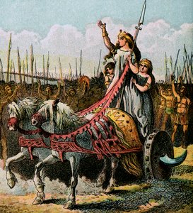 Boadicea og hæren hennes, c1850 av Unbekannt