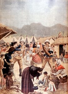 Boer kvinner og barn i en britisk konsentrasjonsleir i Transvaal, Boer War, 1901 av Unbekannt