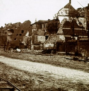 Utbombede bygninger, Nieuwpoort, Flandern, Belgia, c1914-c1918 av Unbekannt