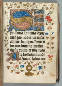 Timebok Bruk av Metz: Fol. 27r, dekorerte initialer, ca. 1440. av Unbekannt