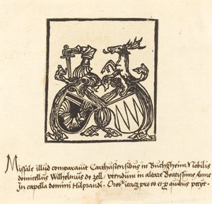 Bokplate av Wilhelm von Zell, i eller etter 1500. av Unbekannt