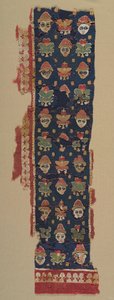 Border of Heads and Palmettes from a Large Hanging , 500-tallet. av Unbekannt