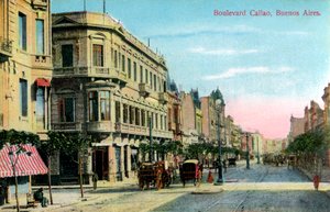 Boulevard Callao, Buenos Aires, Argentina, slutten av 1800- eller begynnelsen av 1900-tallet av Unbekannt
