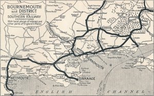 Bournemouth og District, viser Southern Railway-forbindelser, 1929 av Unbekannt