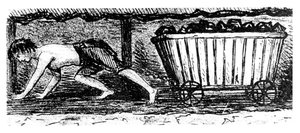 Gutteputter tegner en lastebil som inneholder kull langs en 24 tommer høy søm, Halifax, Yorkshire, 1848 av Unbekannt