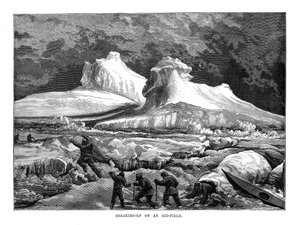 Oppbryting av et isfelt, 1877 av Unbekannt